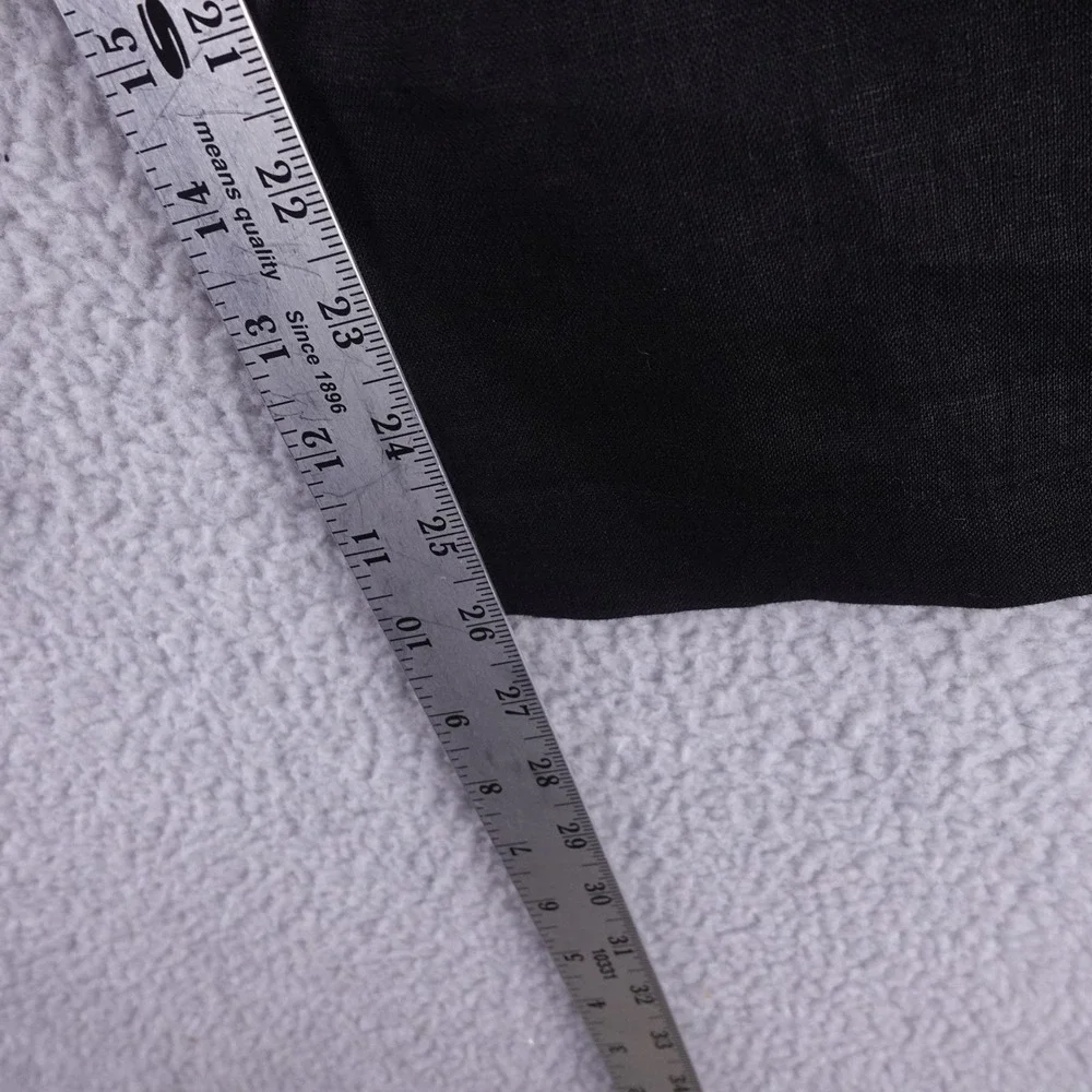 Quince Women XL Black 100% European Linen Wide Leg Crop Pants  Elastic Waist
